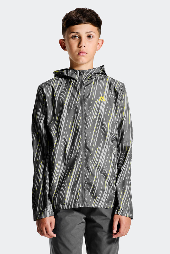 Boys Vigour Windbreaker - Asphalt/Platinum Grey/Blazing Yellow