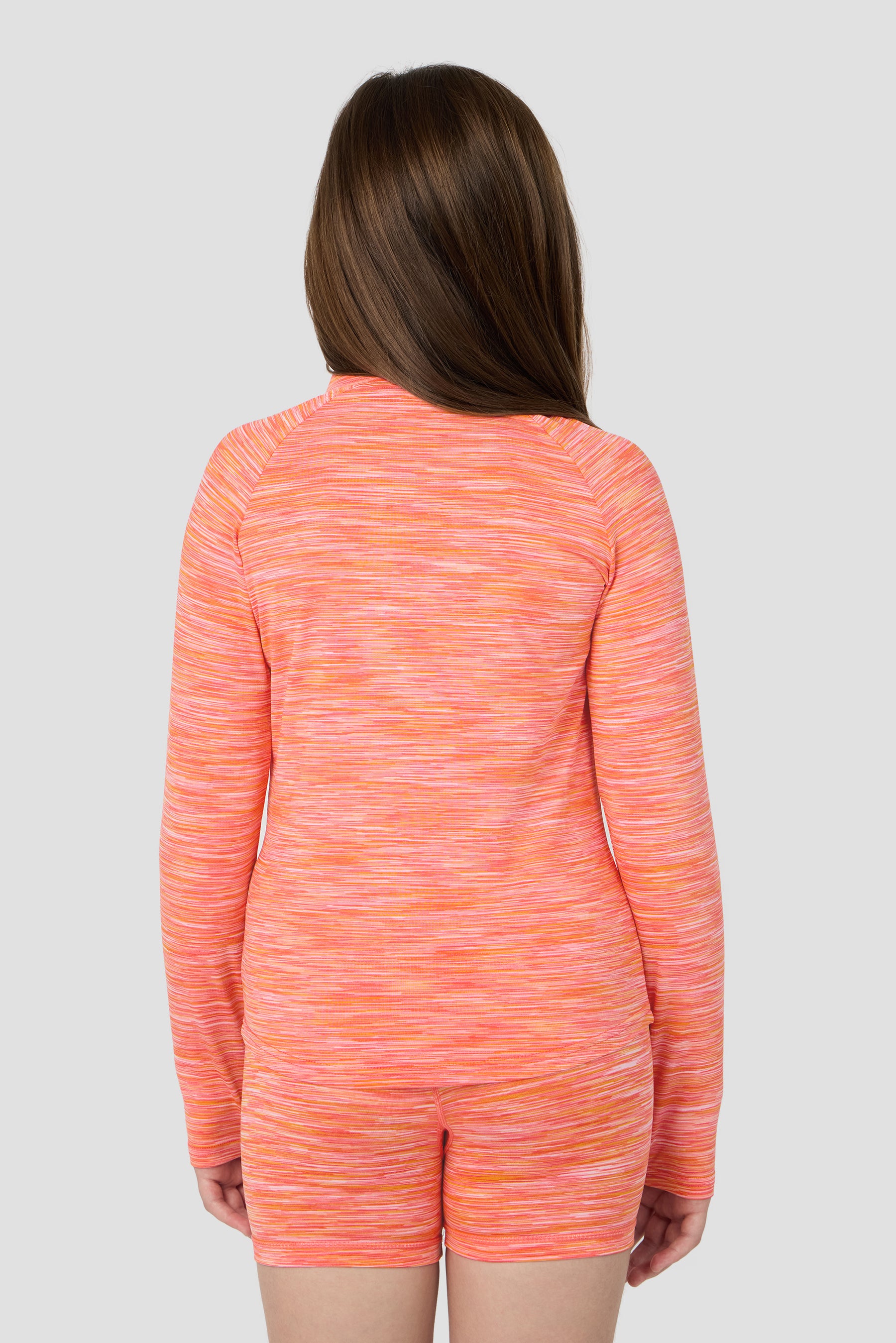 Girls Trail 1/4 Zip - Orange/Pink
