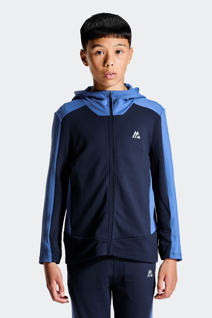 Boys Carbon Hood - Midnight Blue/Charcoal Blue