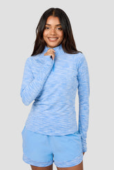 Trail 1/4 Zip - Light Blue Multi