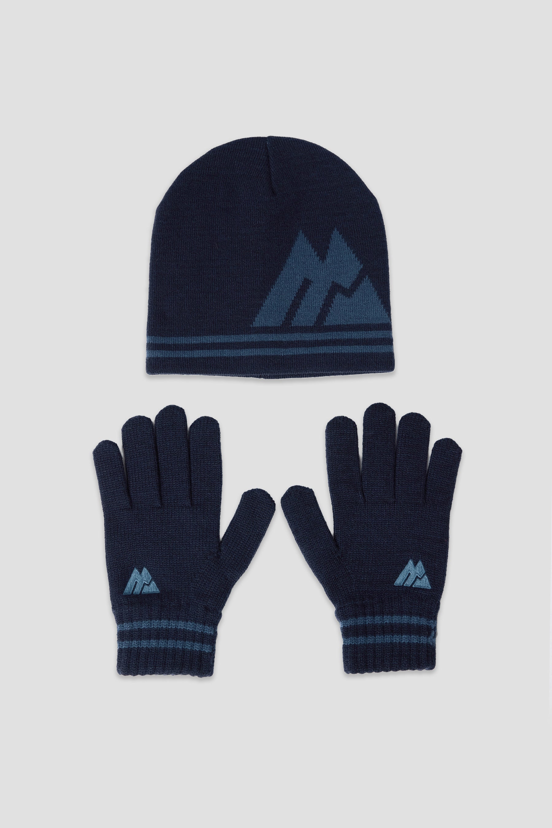 Junior Ibex Beanie/Gloves Set - Midnight Blue/Naval
