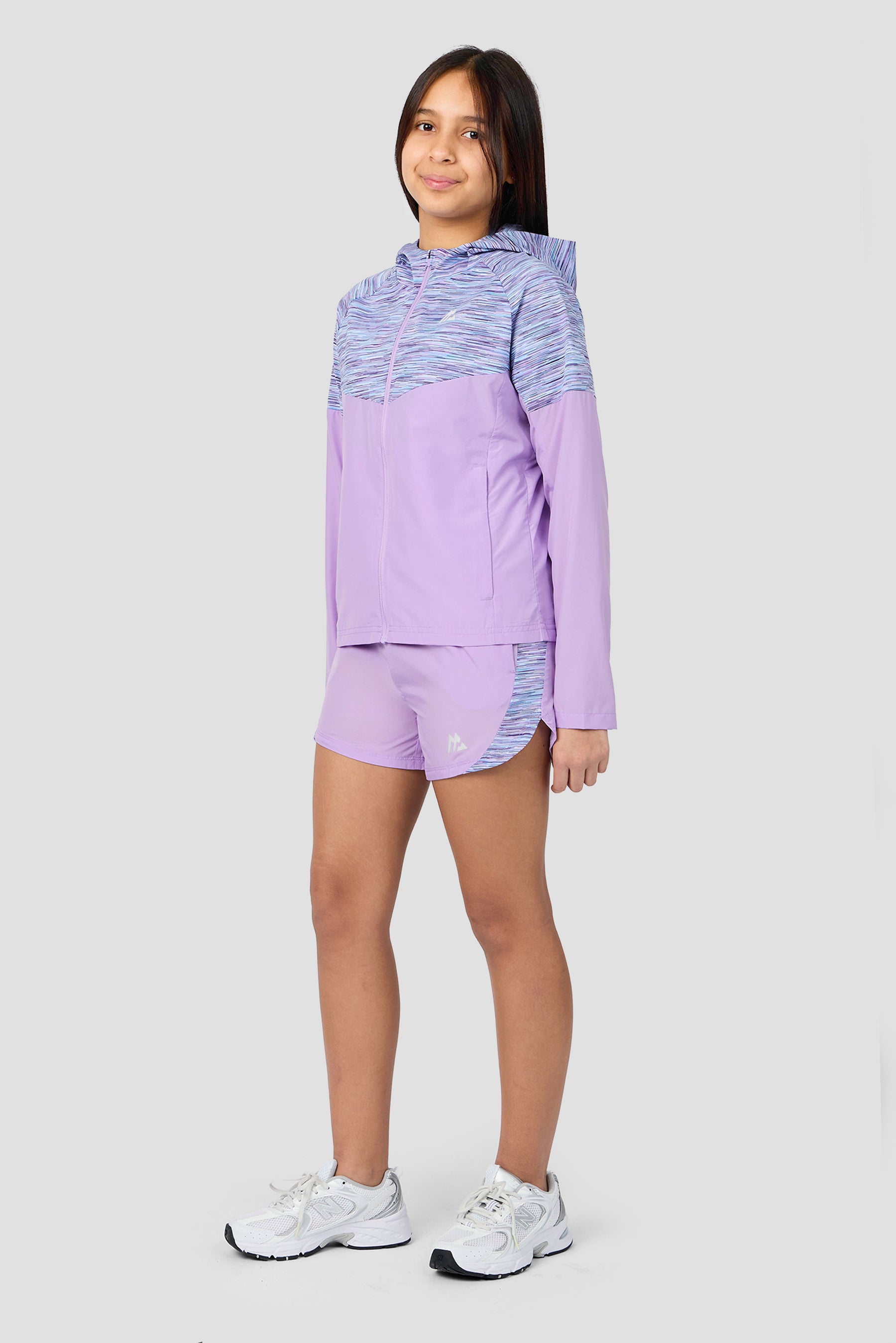 Girls Trail Panel Short - Lilac/Blue/White