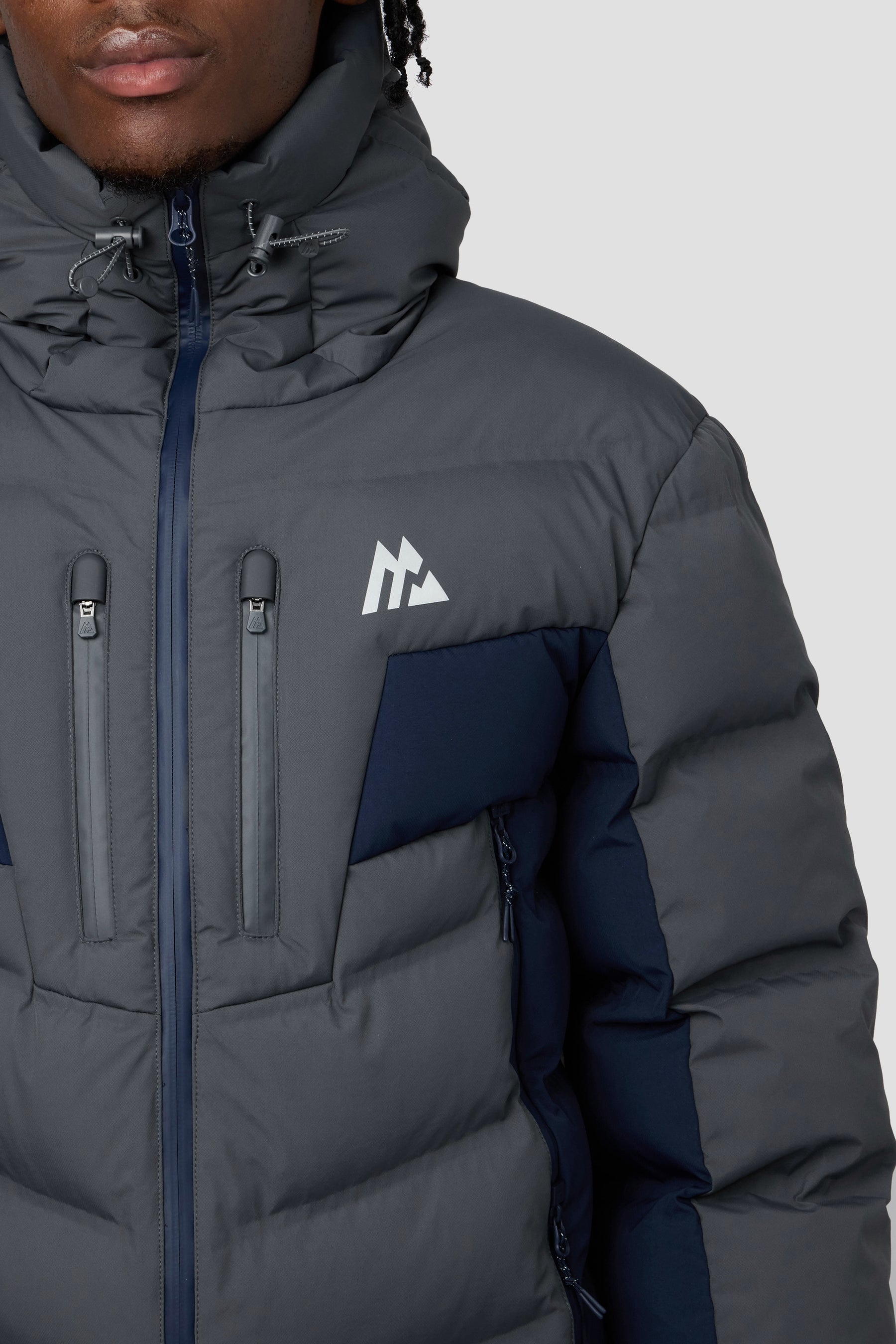 Veste pull polaire ORVIS en maille collée bleu gris fermeture éclair Veste pull polaire ORVIS en maille collée bleu gris fermeture éclair