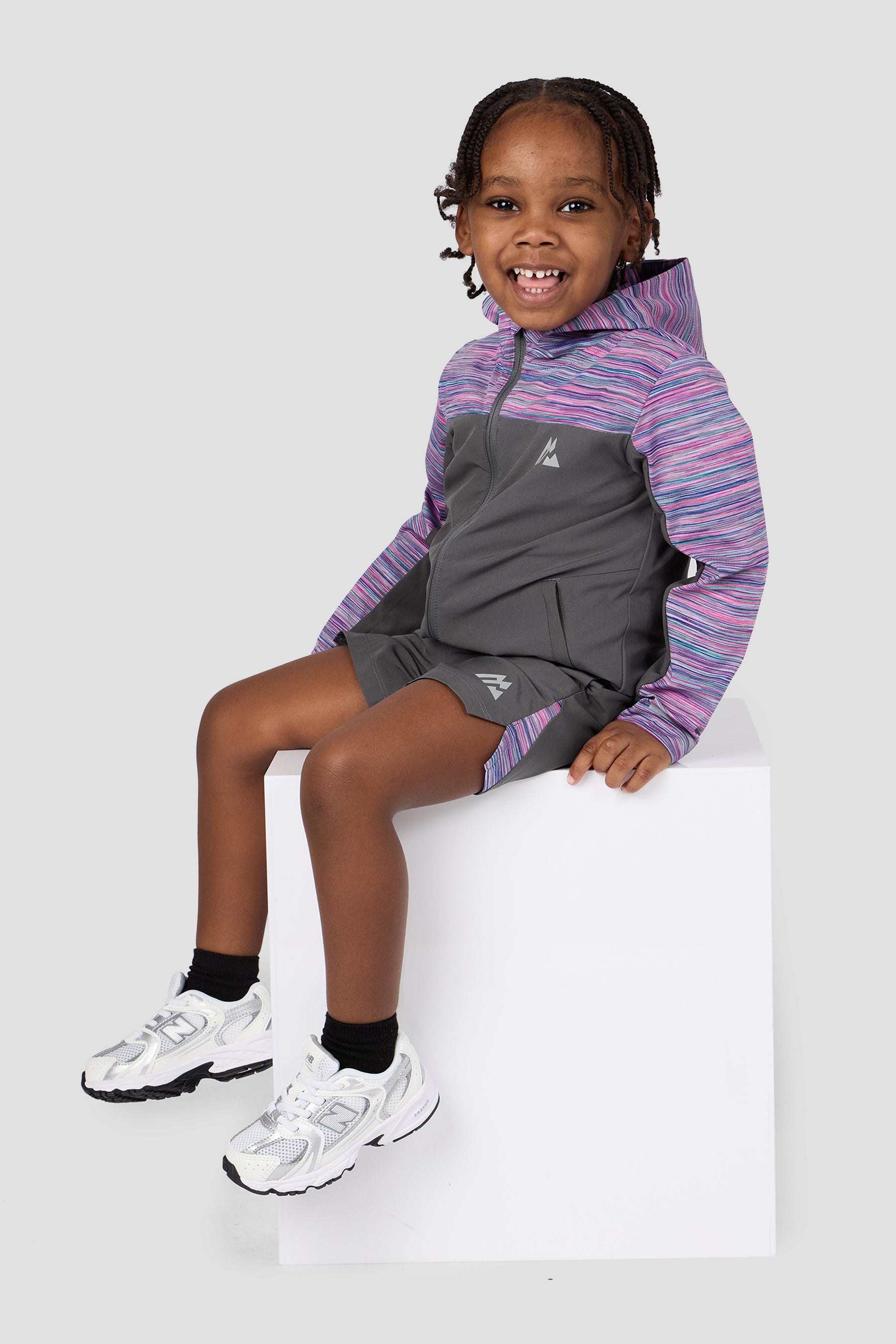 Infant Boys Trail Windbreaker - Grey/Pink/Purple/Blue