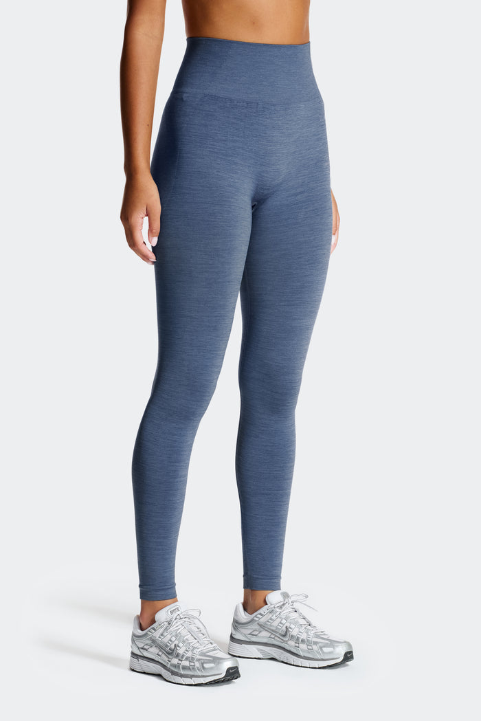 Trail Seamless Legging - Greyed Indigo Marl