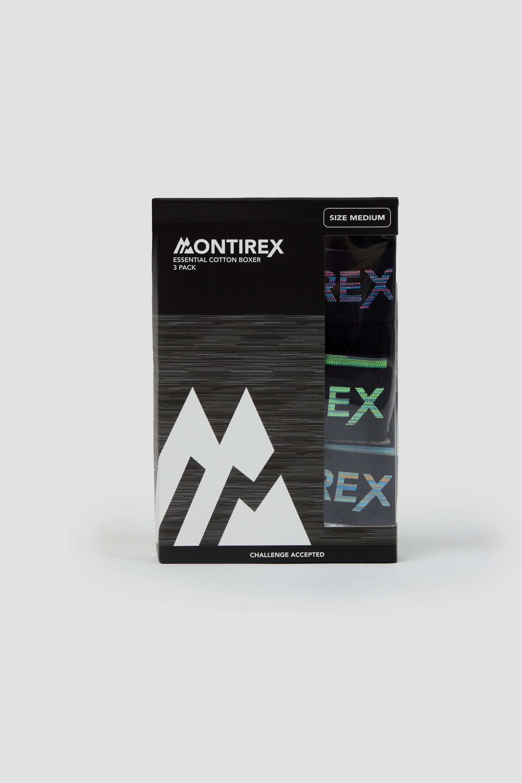 3 Pack Trail Boxer - Black/Grey/White/Multi