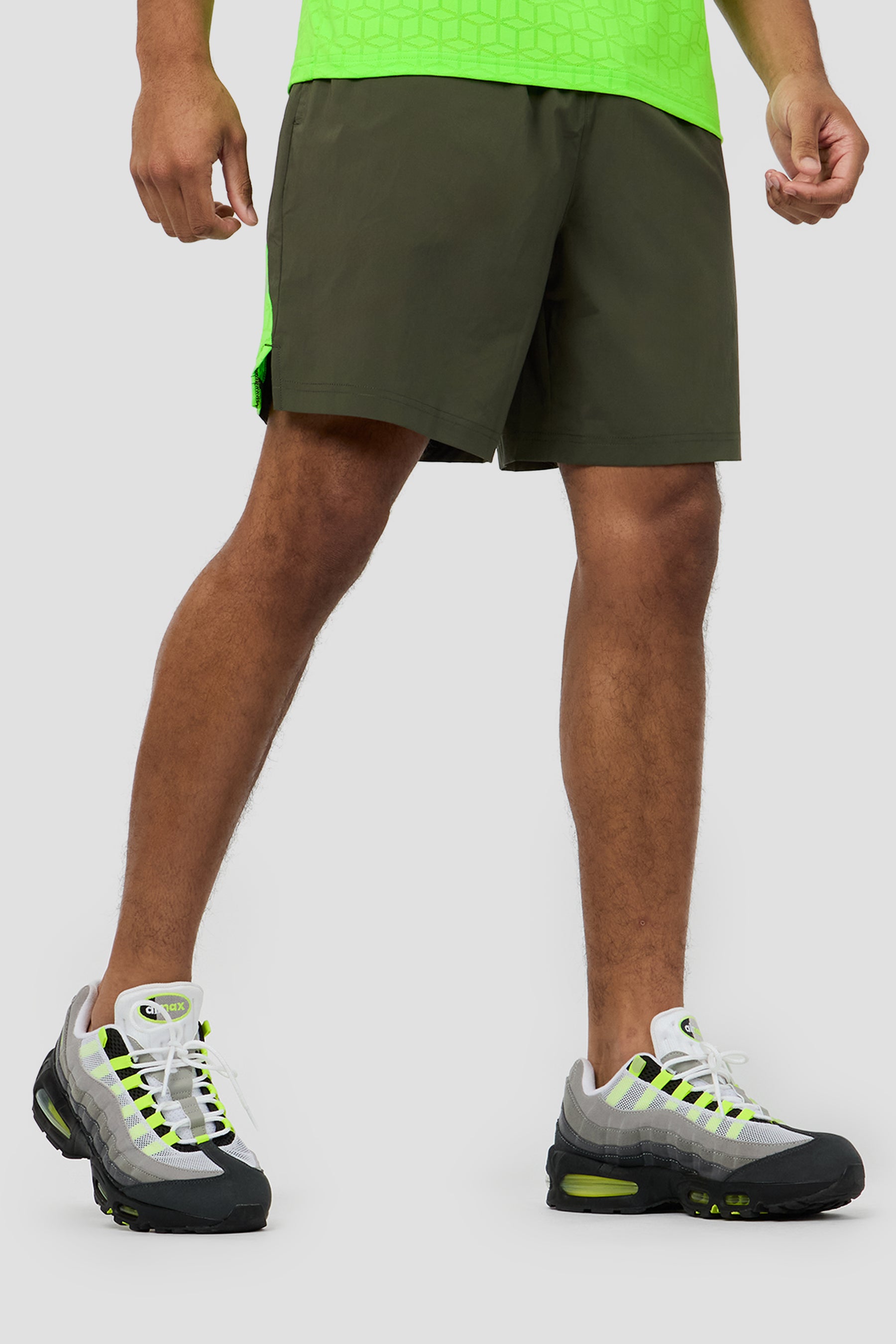 Cube Short - Elm/Neon Green
