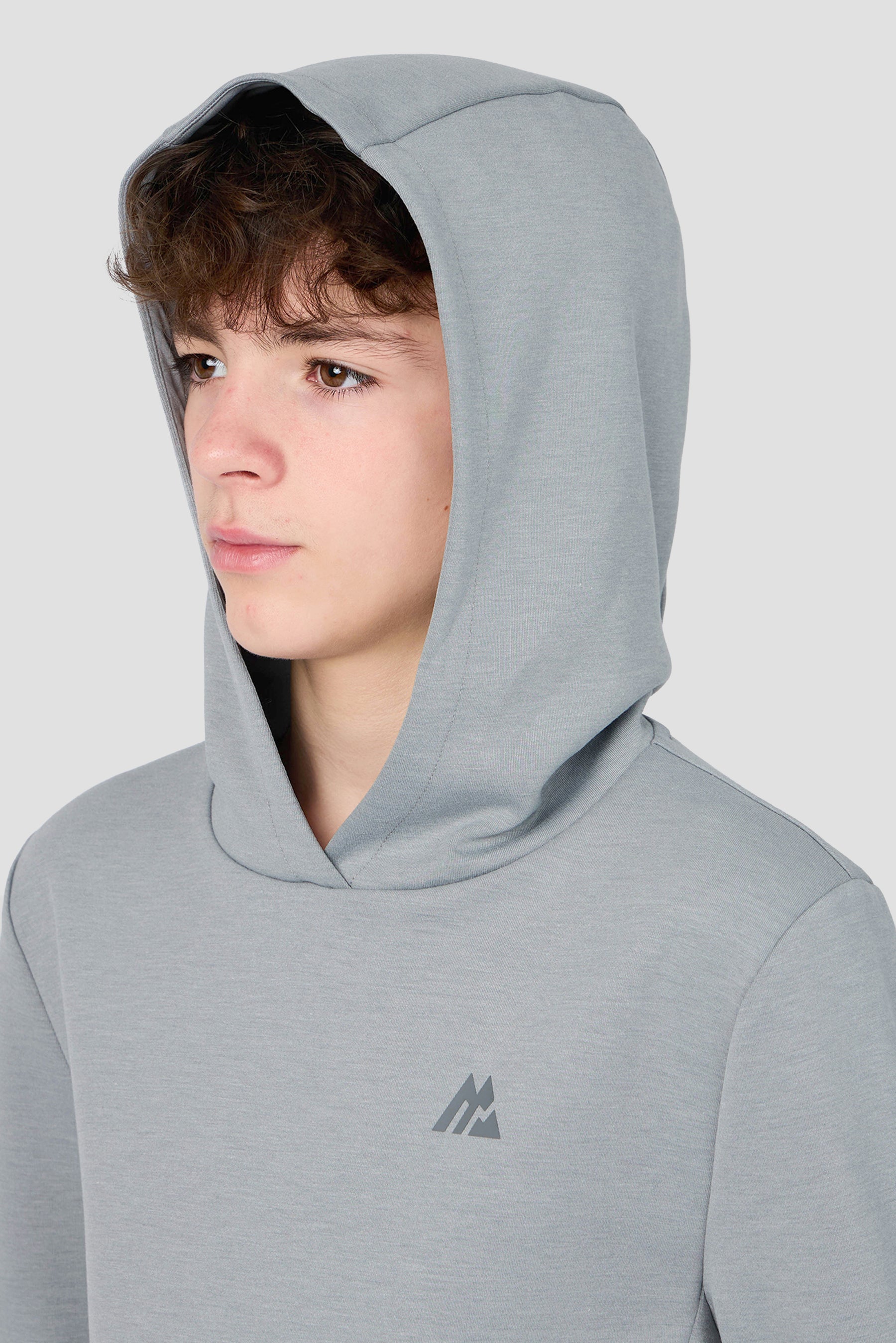 Boys Zenith Hood - Platinum Grey Marl