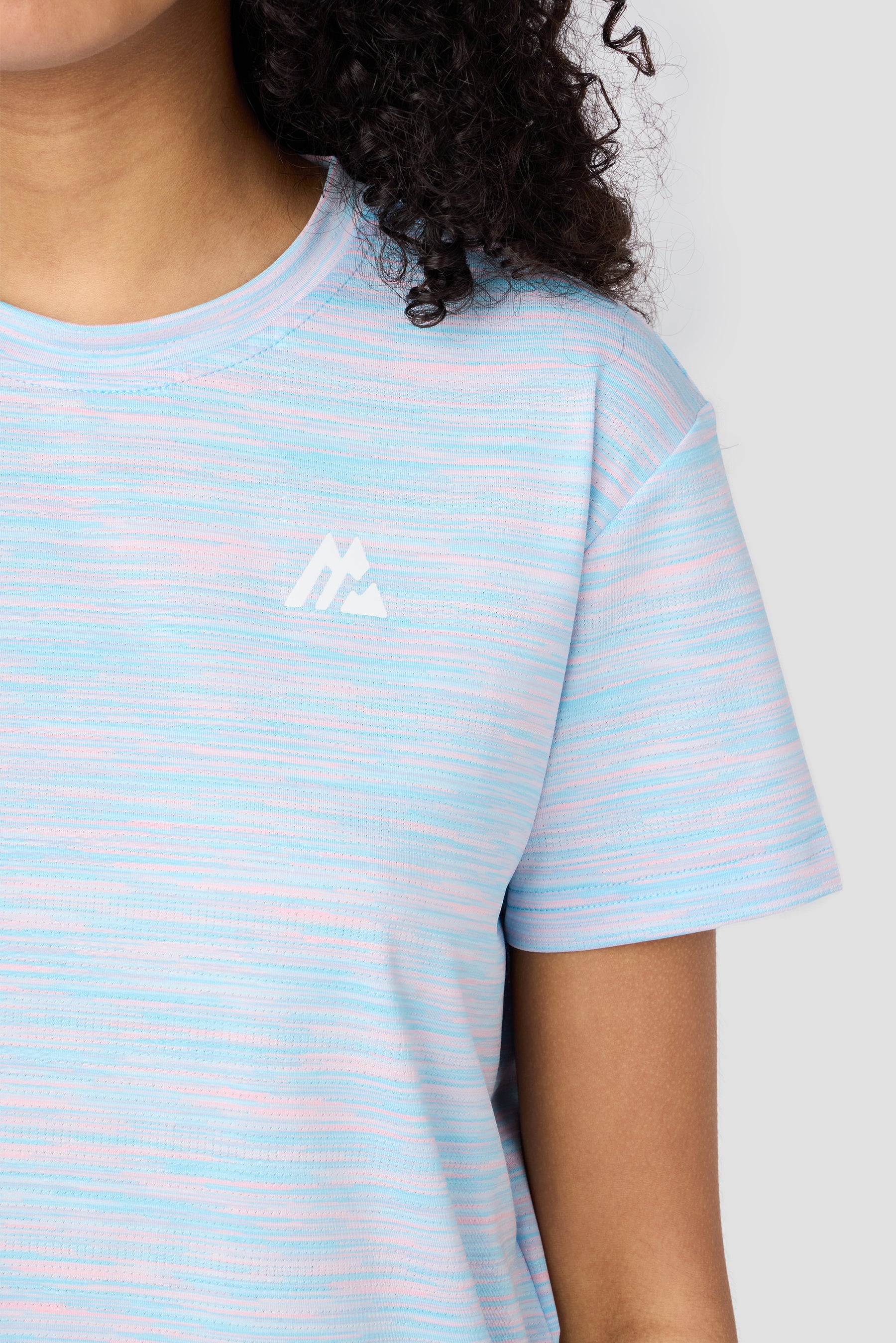 Girls Trail Box T-Shirt - Light Blue/Pink
