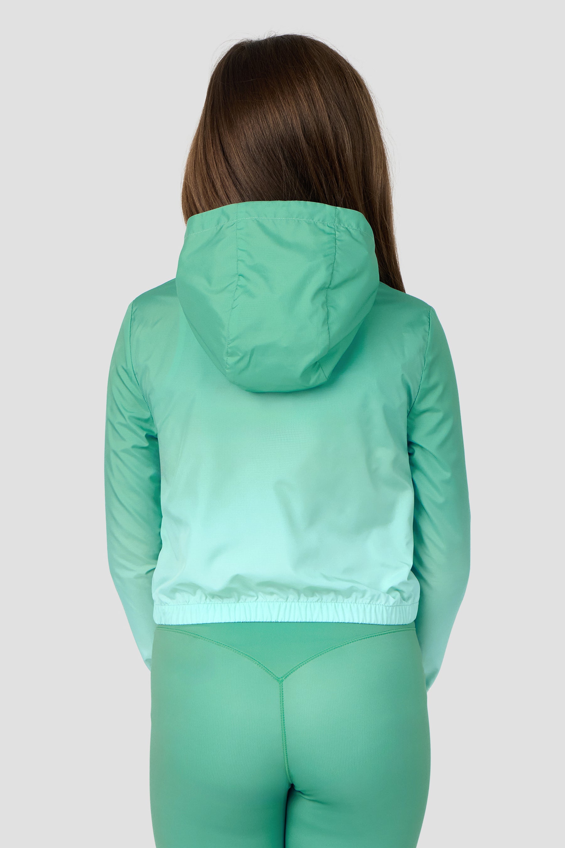 Girls Glow Windbreaker - Mineral Green/Arctic Blue