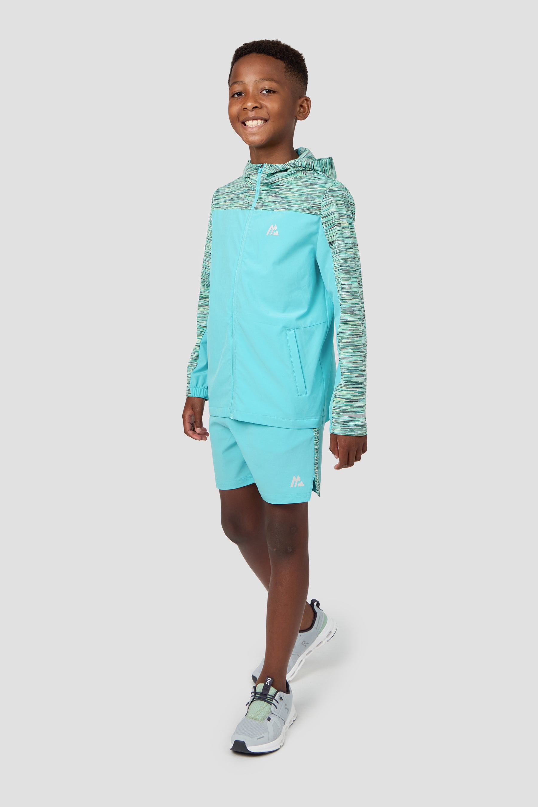 Boys Trail Panel Short - Blue/Teal/Green