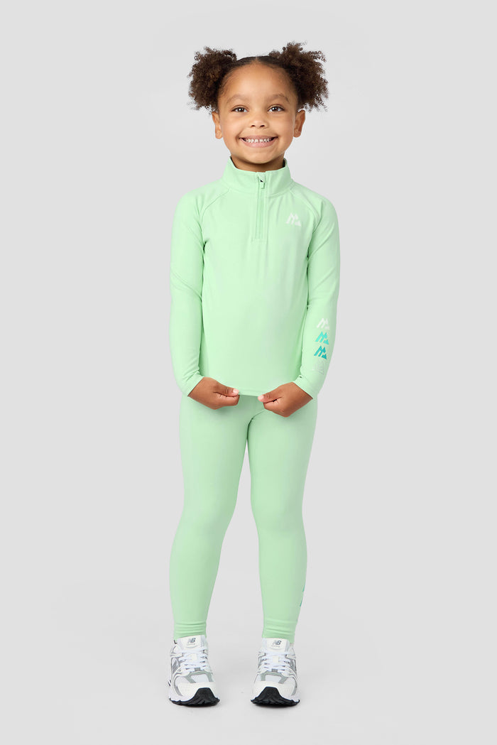 Infant Girls Graphic 1/4 Zip/Legging Set - Birds Egg Green