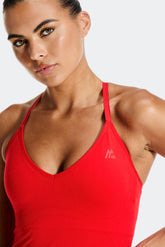 Muse Seamless Halter Neck Tank - Poppy Red