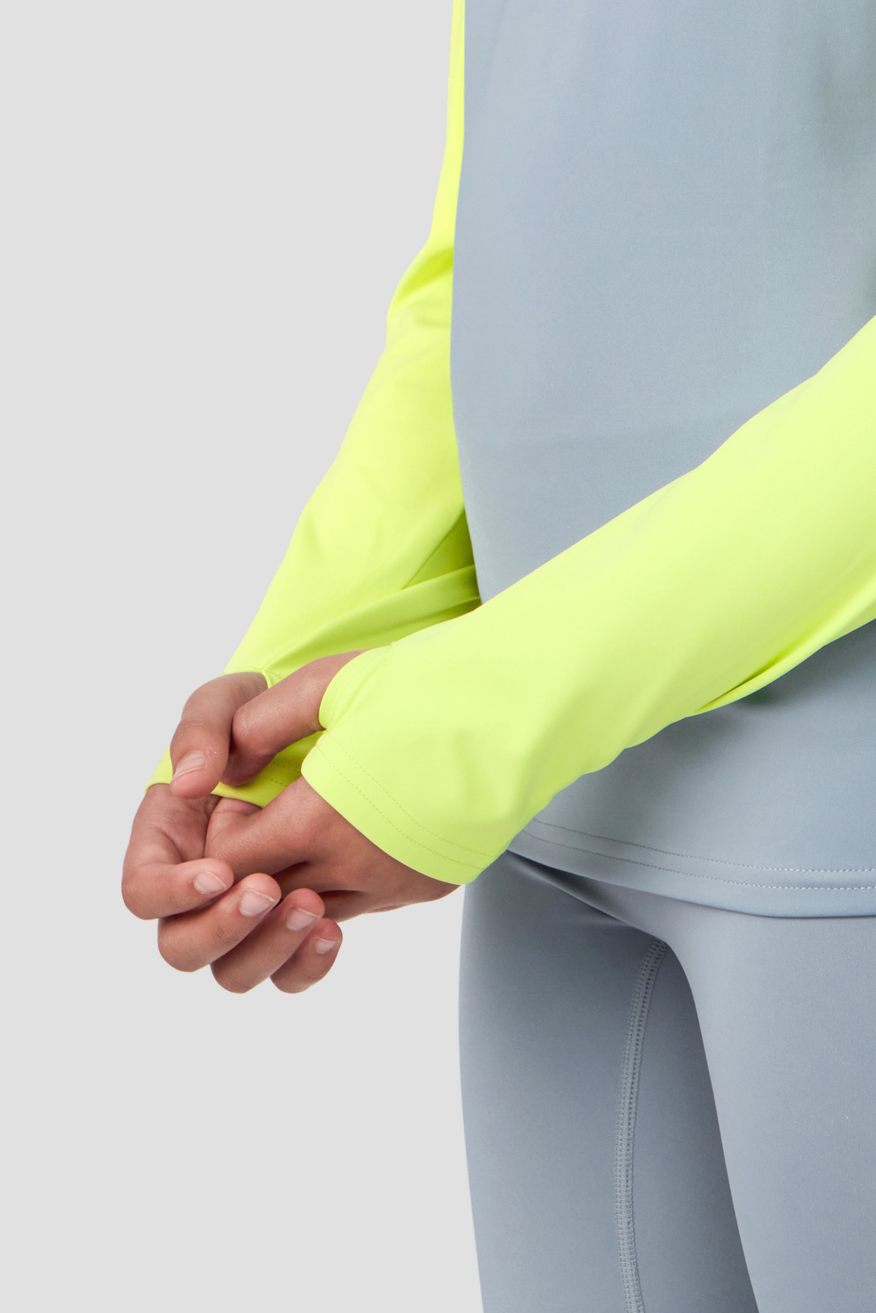 Girls Dash 1/4 Zip - Cadet Grey/Citrus