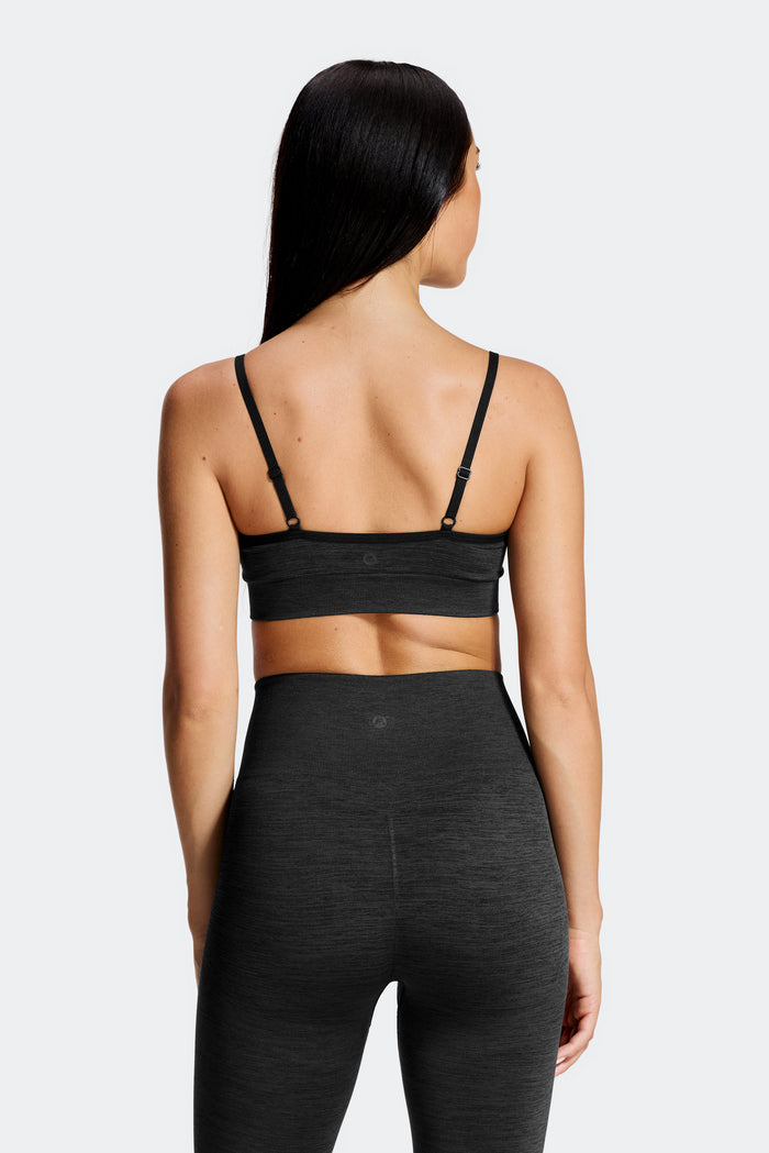 Trail Seamless Bra - Black Marl