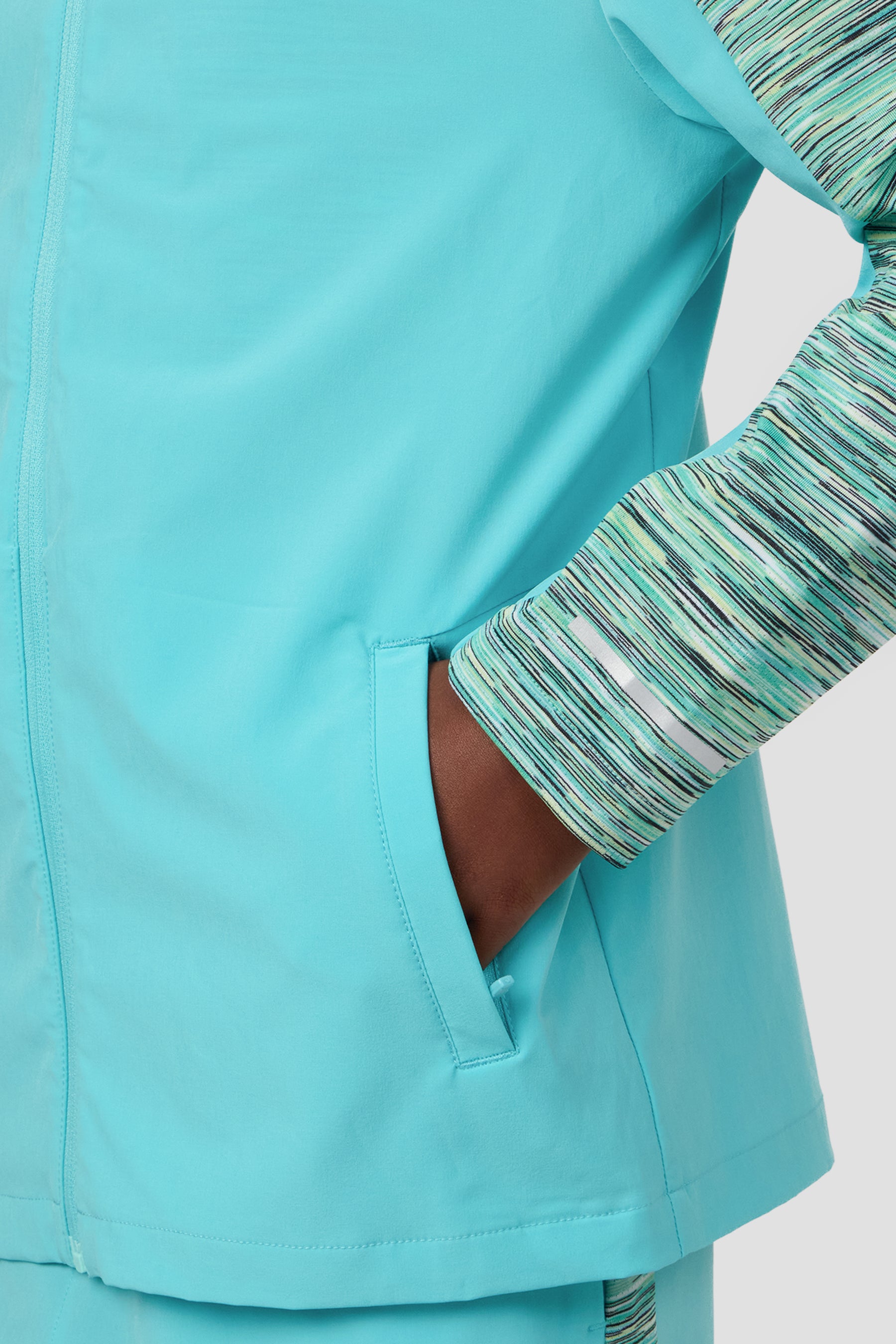 Boy's Trail Windbreaker - Blue/Teal/Green