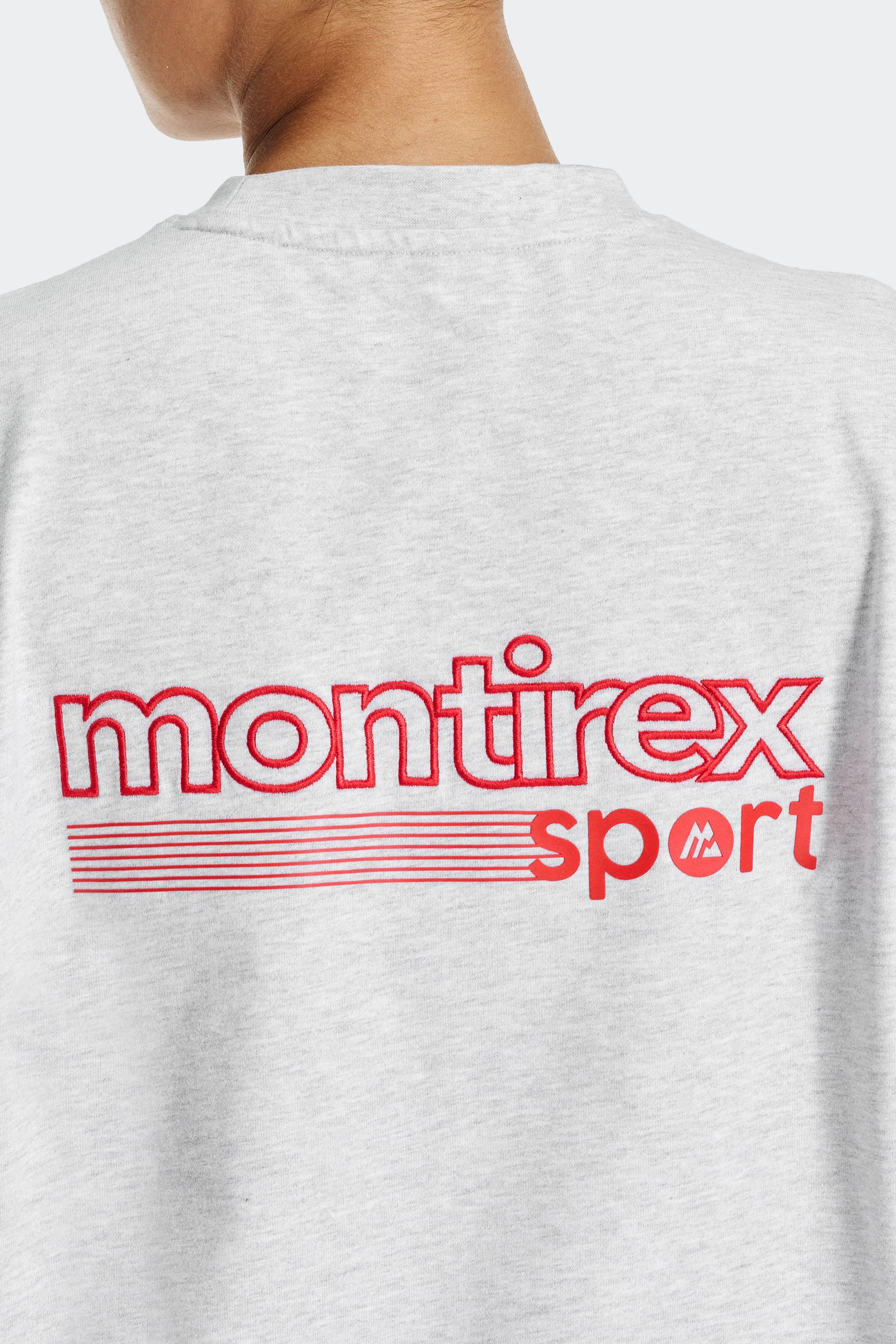 Track Graphic T-Shirt - Grey Marl/Poppy Red