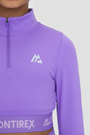 Girls Icon 1/4 Zip Top - Royal Purple