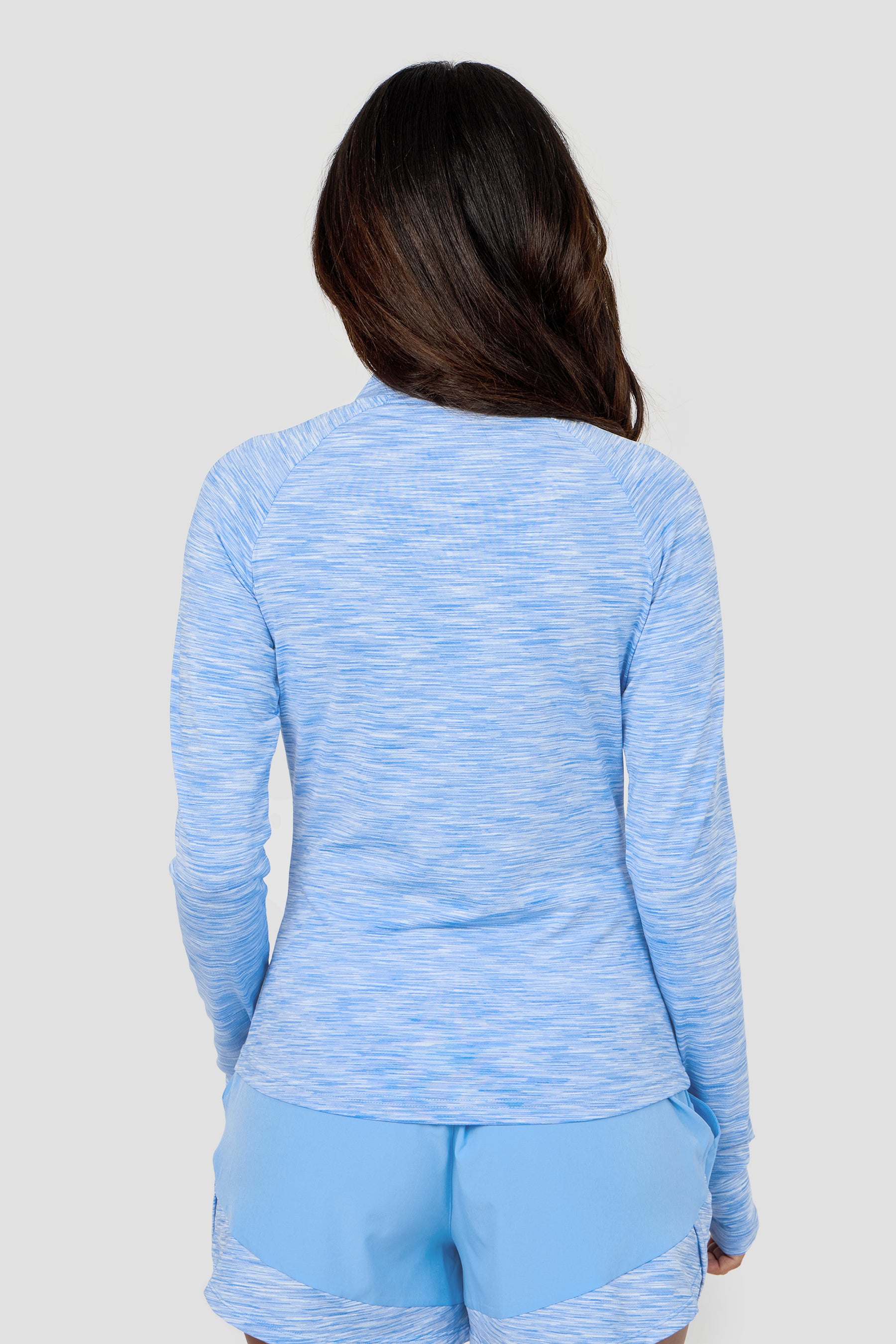 Trail 1/4 Zip - Light Blue Multi