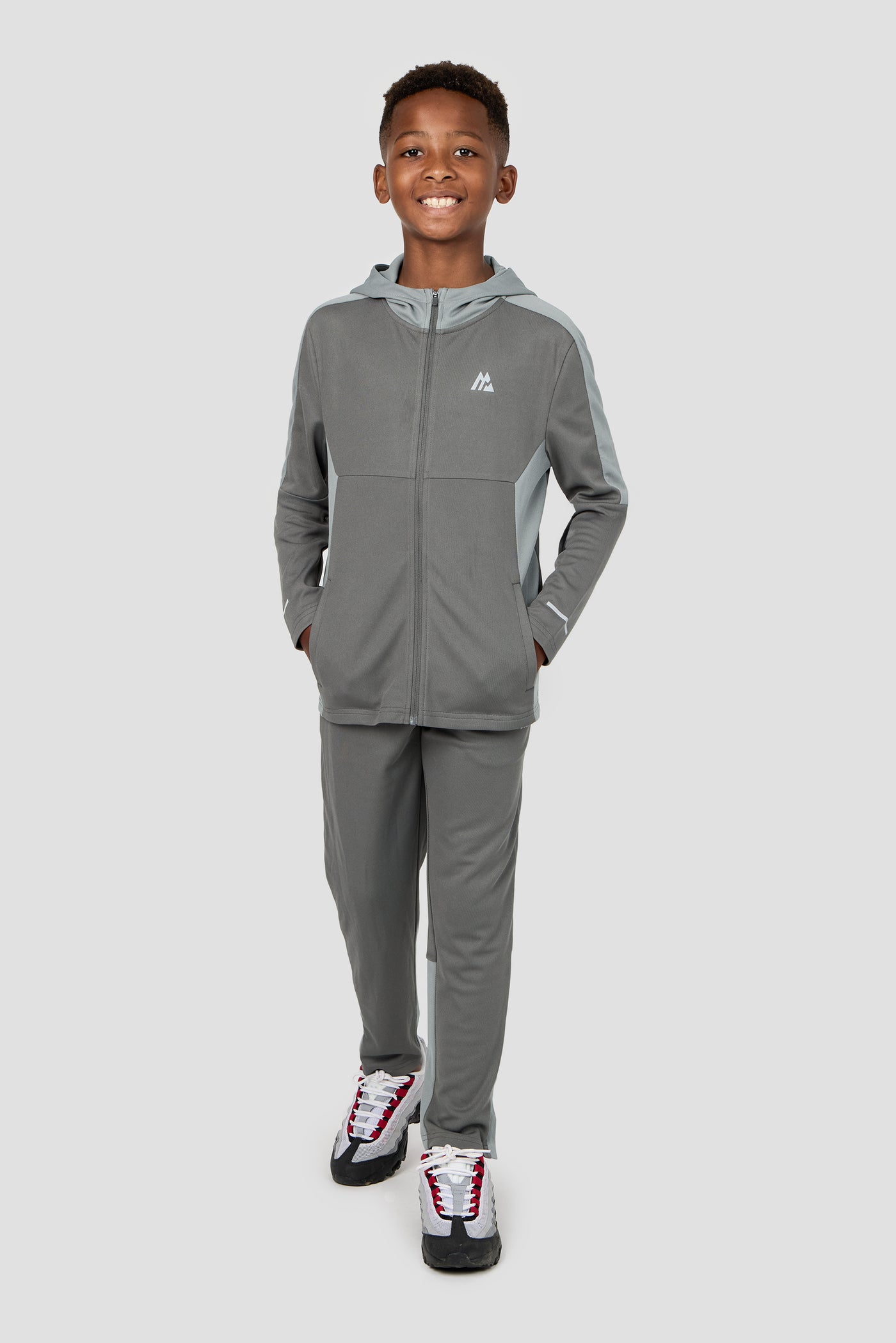 Boys Pace Tracksuit - Cement Grey/Platinum Grey