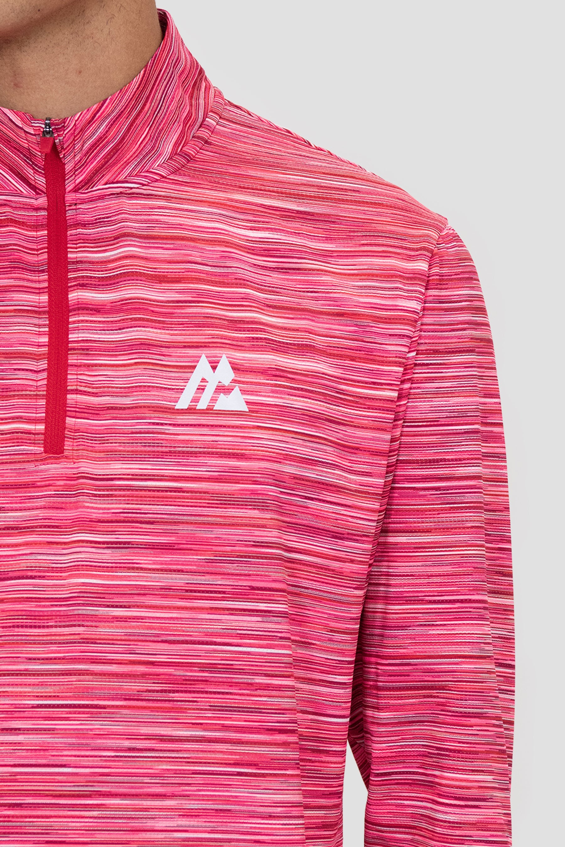 Trail 1/4 Zip - Raspberry/White