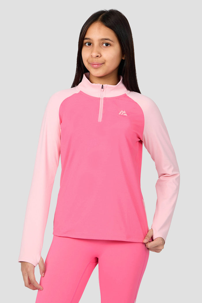 Girls Dash 1/4 Zip - Pink Blossom/Ballet