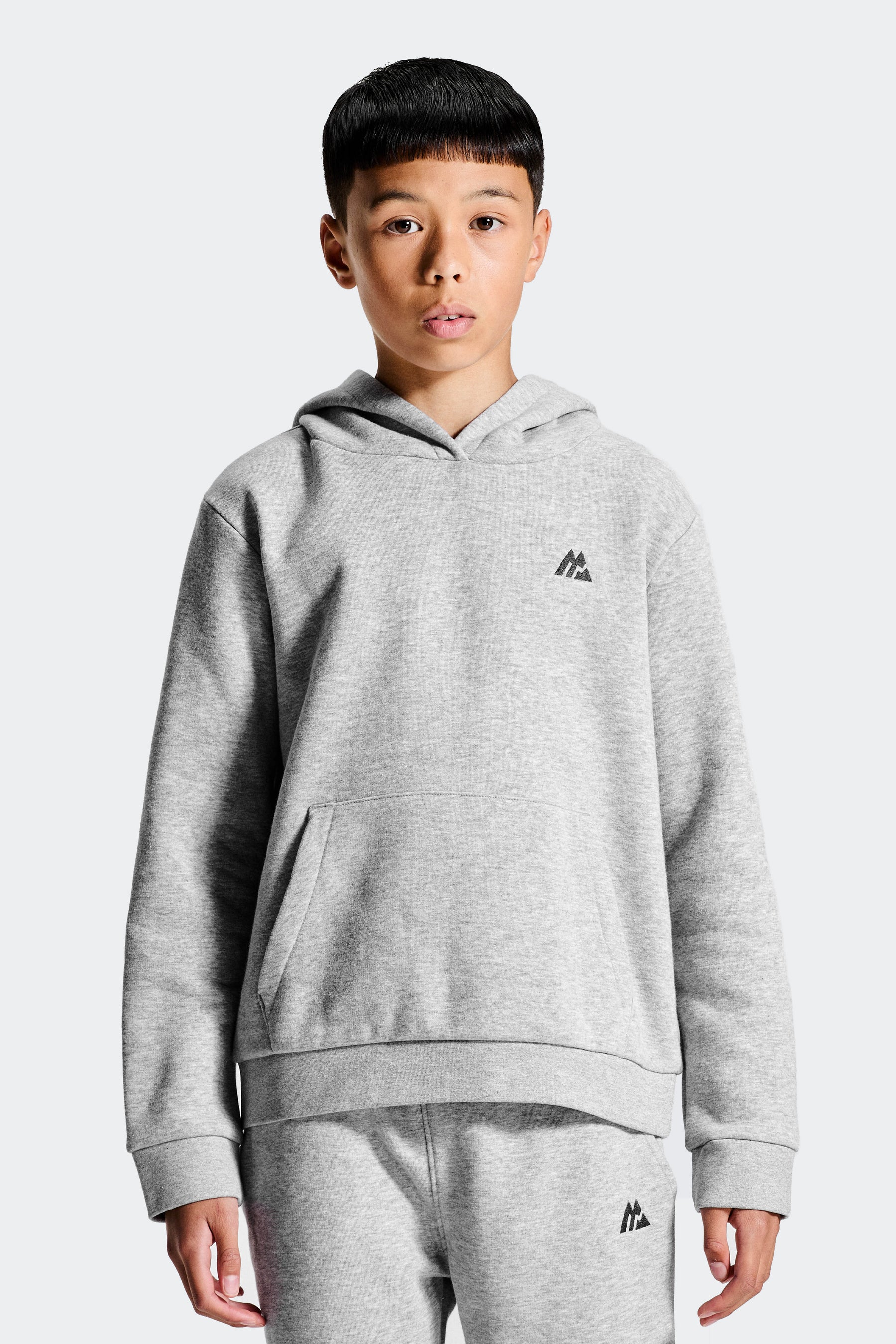 Boys Essential Hood - Cement Grey Marl