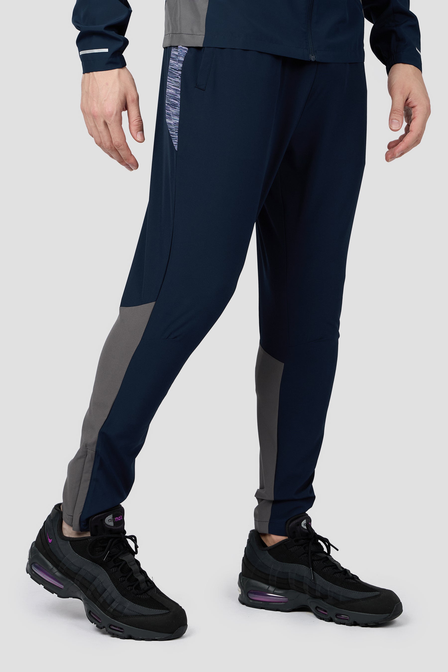 Trail Panel Running Pant - Navy/Grey/Purple Multi