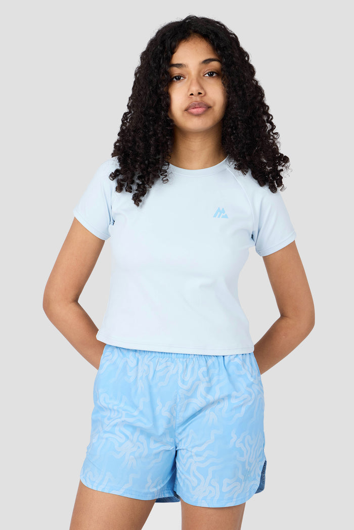 Girls Spin T-Shirt - Misty Blue/Seashell Blue