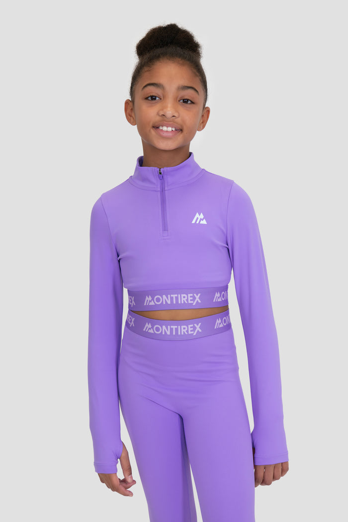 Girls Icon 1/4 Zip Top - Royal Purple