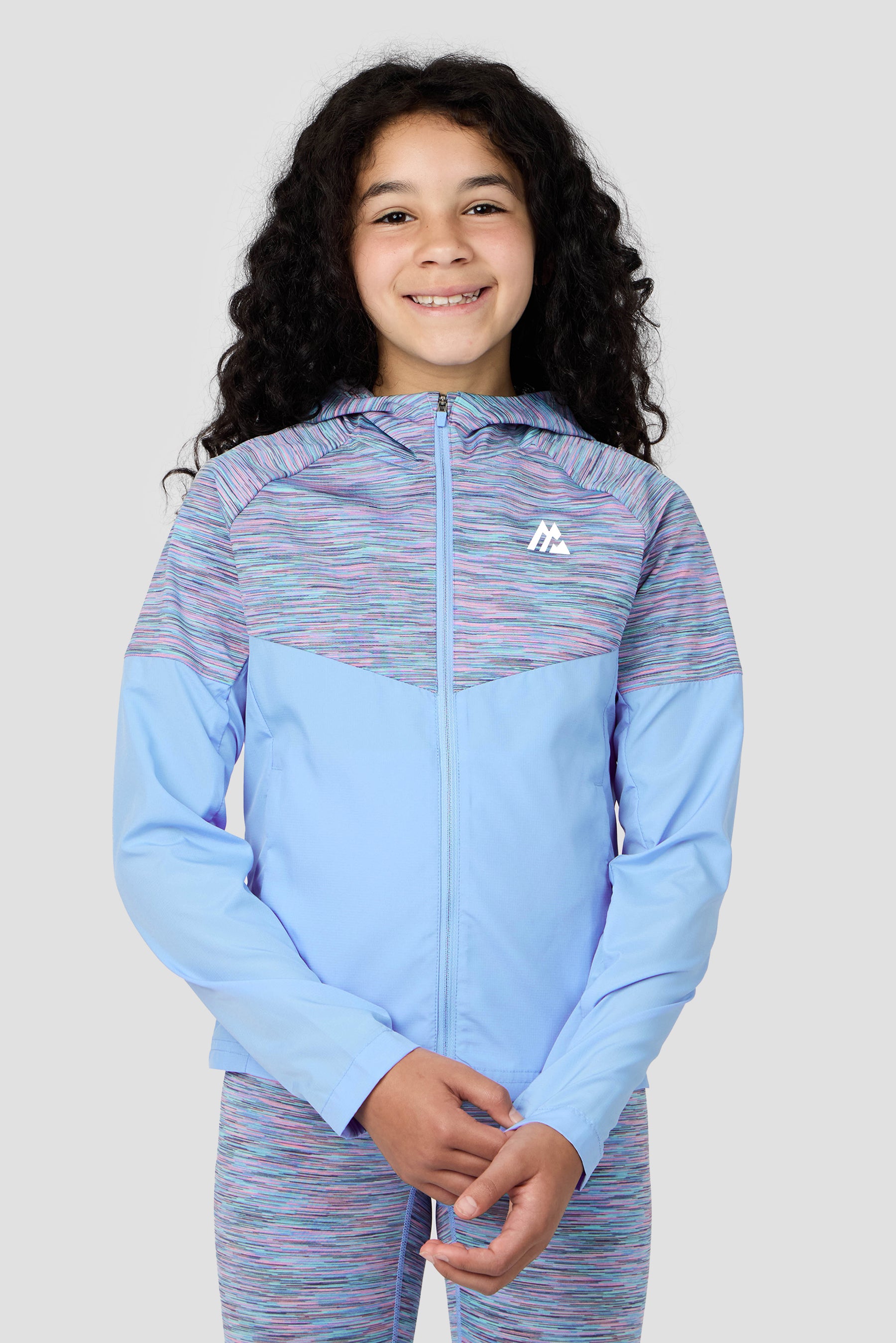 Girls Trail Windbreaker - Blue/Lilac Multi