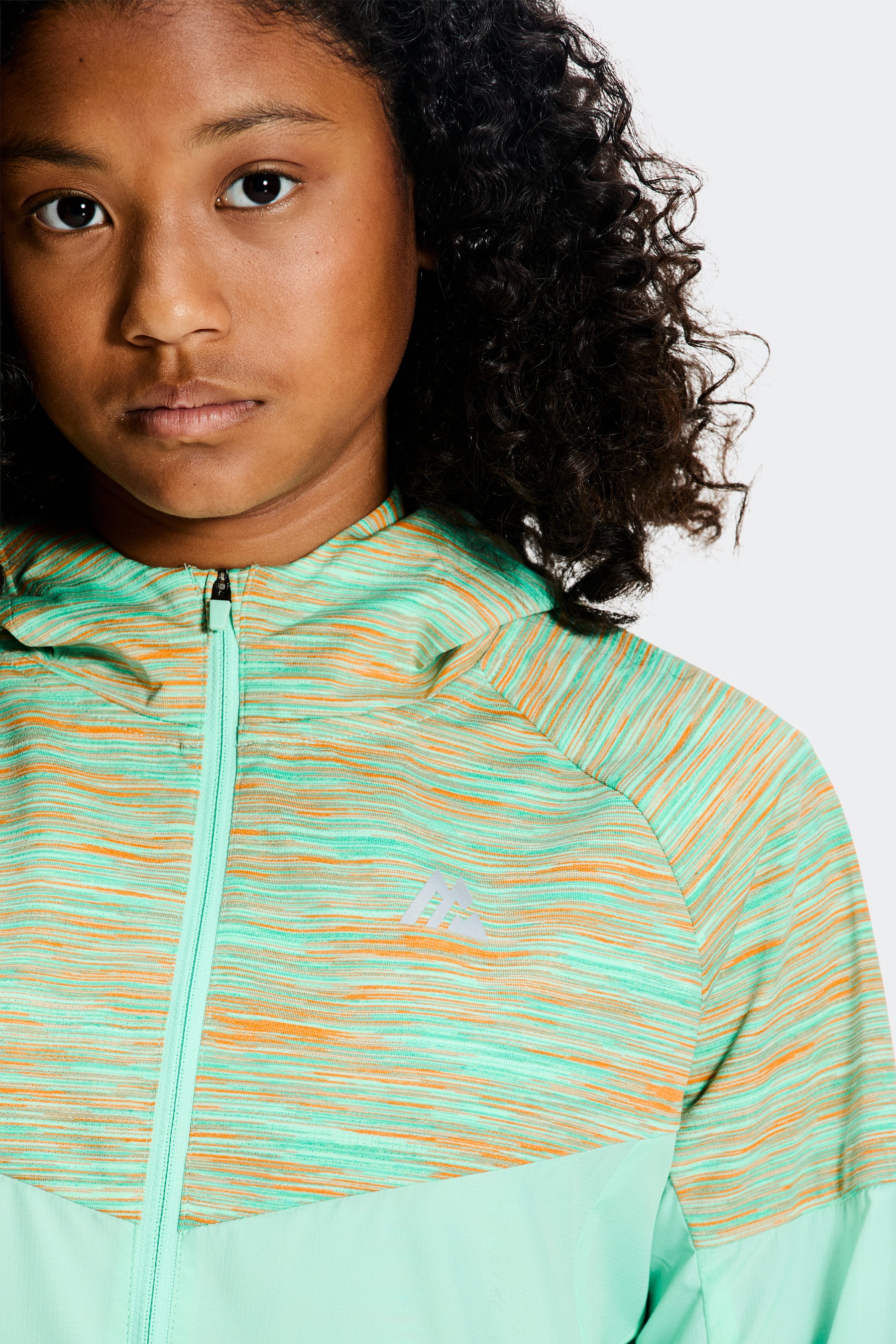 Girls Trail Windbreaker - Green/Teal/Peach