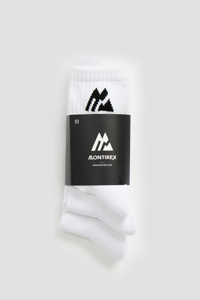 Crew Sock 3 Pack - White