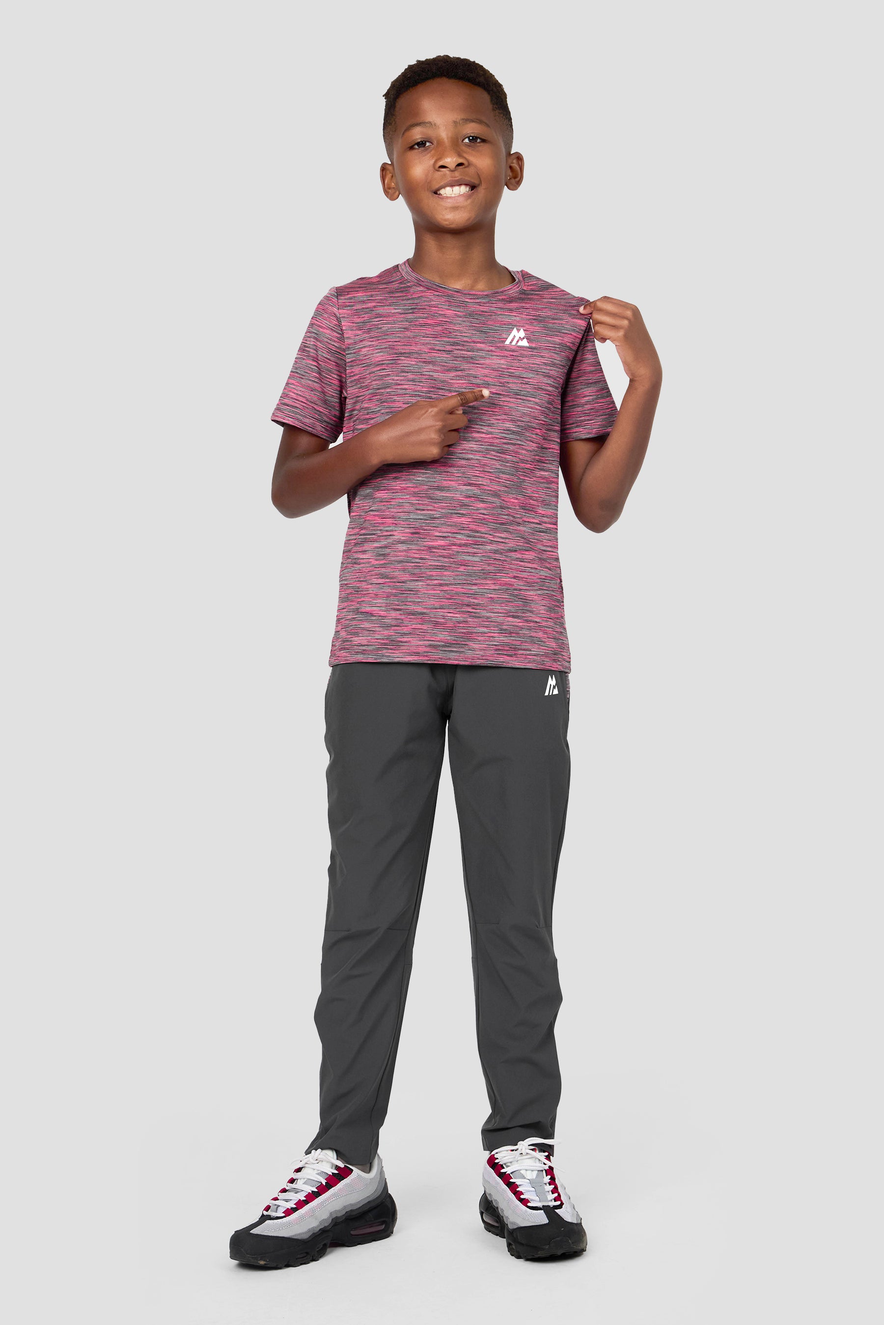 Boys Trail T-Shirt - Grey/Pink Multi