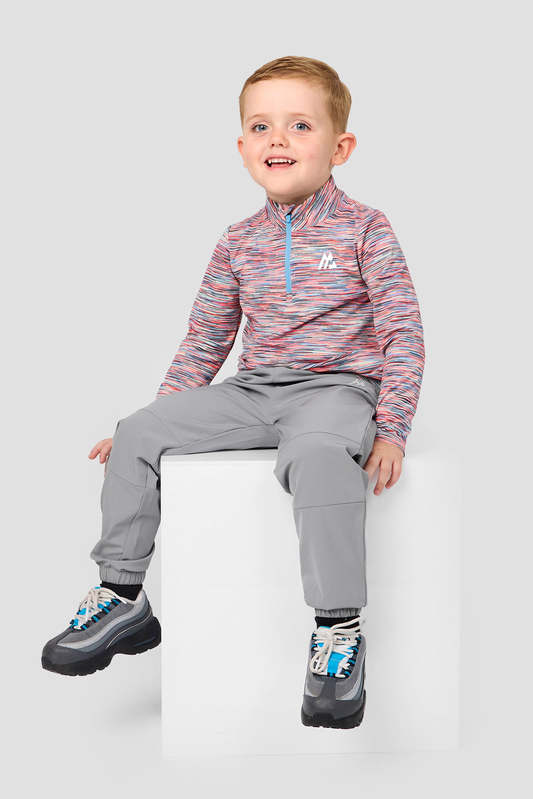 Infant Boy's Trail 1/4 Zip - Blue/Coral/Black