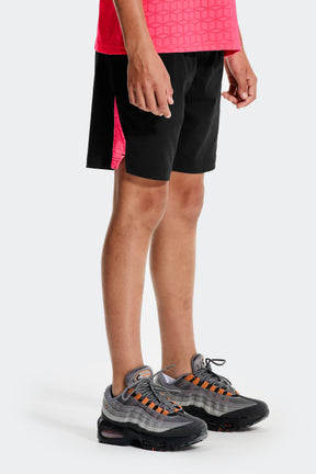 Boys Cube Short - Black/Shocking Pink