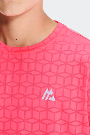 Boys Cube T-Shirt - Shocking Pink