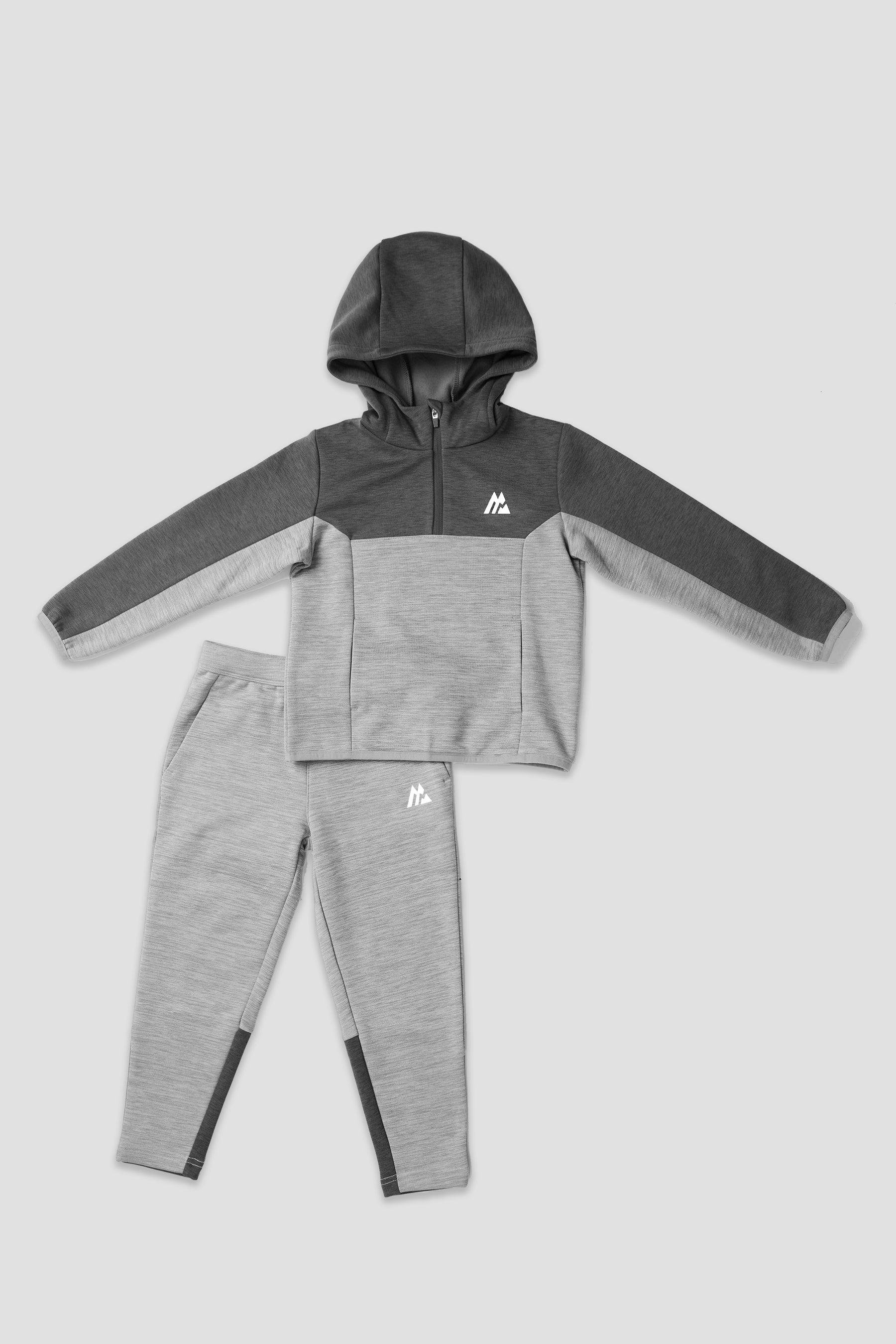 Infant Boys Verge Fleece 1/4 Zip/Jogger Set - Platinum Grey/Cement Grey
