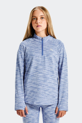 Girls Trail 2.0 1/4 Zip - Blueberry Crush/Soft Blue/Periwinkle Blue/Icy Blue/White