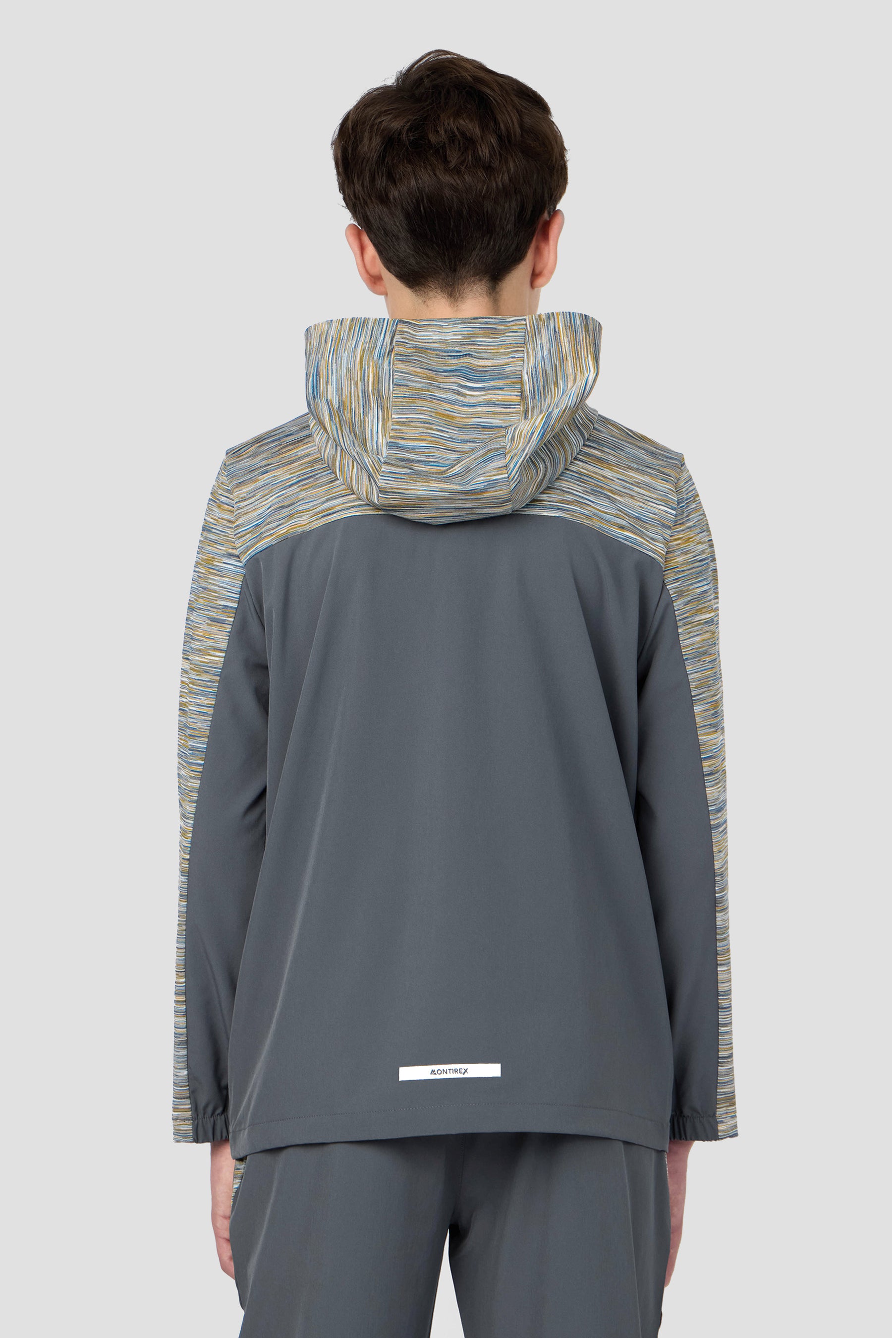 Boys Trail Windbreaker - Grey/Blue/Orange