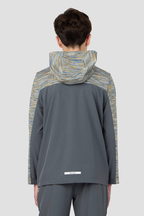 Boys Trail Windbreaker - Grey/Blue/Orange