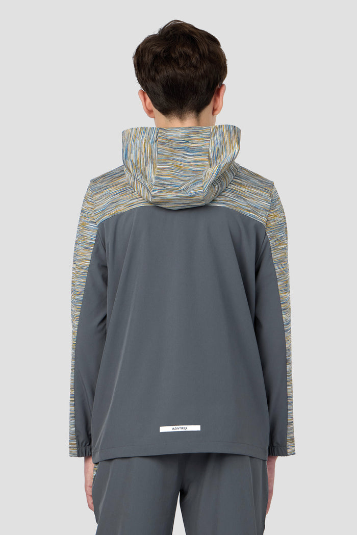 Boys Trail Windbreaker - Grey/Blue/Orange