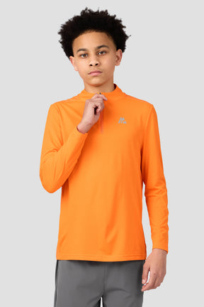 Boys Delta 1/4 Zip - Tangerine Glow
