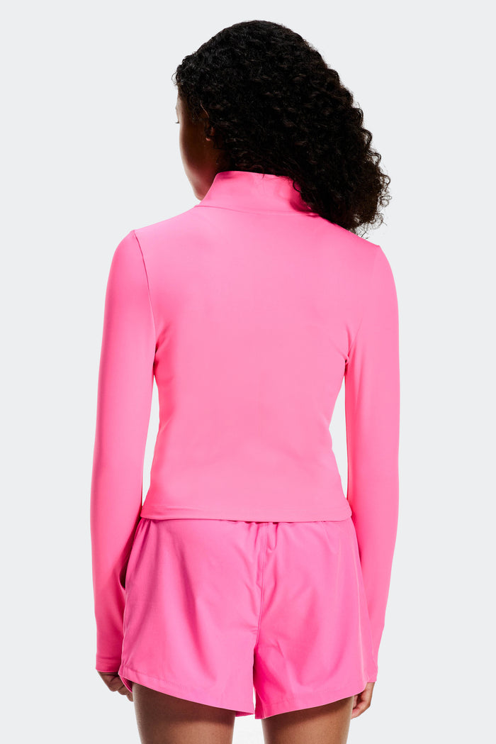 Girls Icon 1/4 Zip - Fuschia