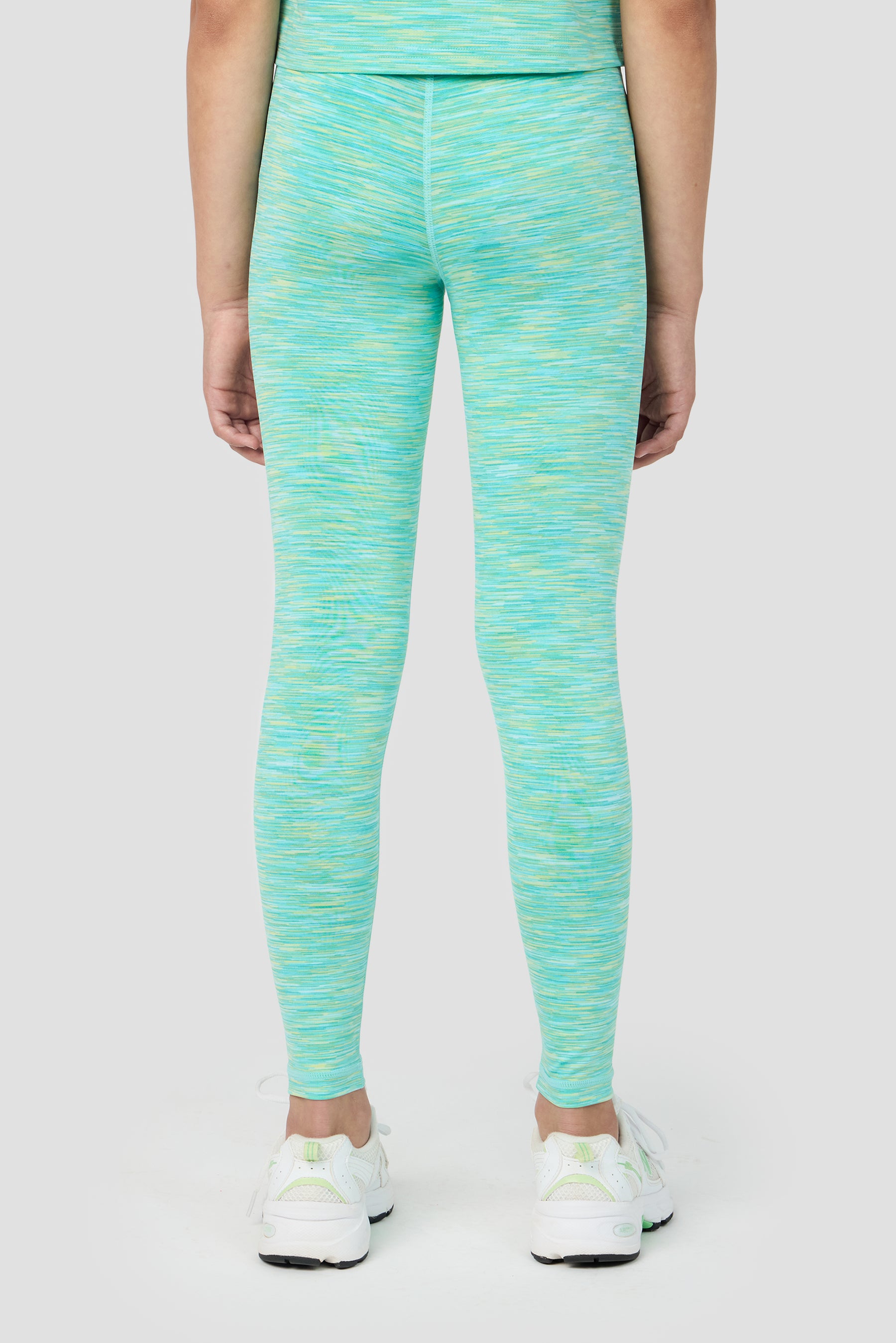 Girls Trail Icon Leggings - Aqua/Citrus
