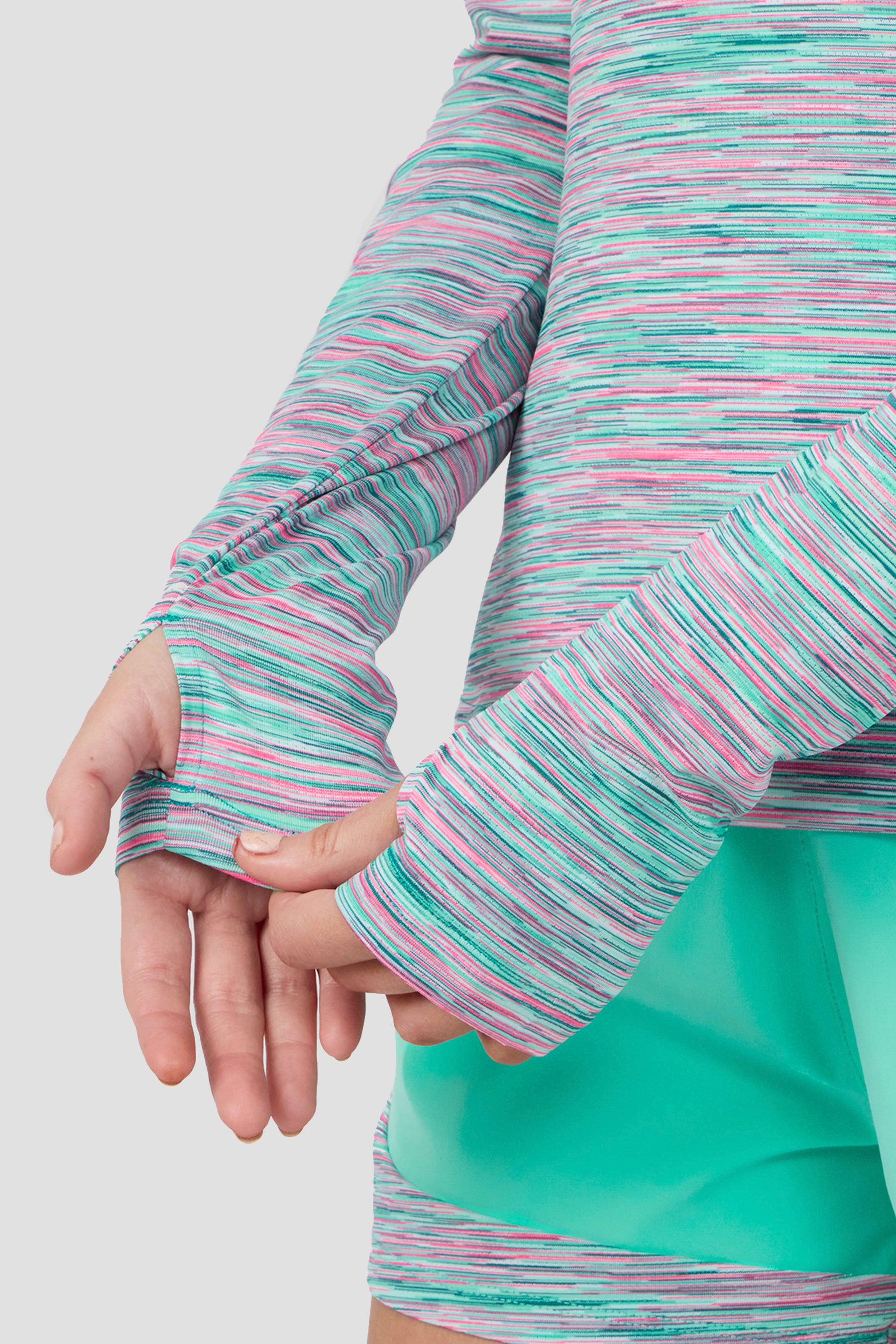 Women's Trail 1/4 Zip - Teal/Pink/White