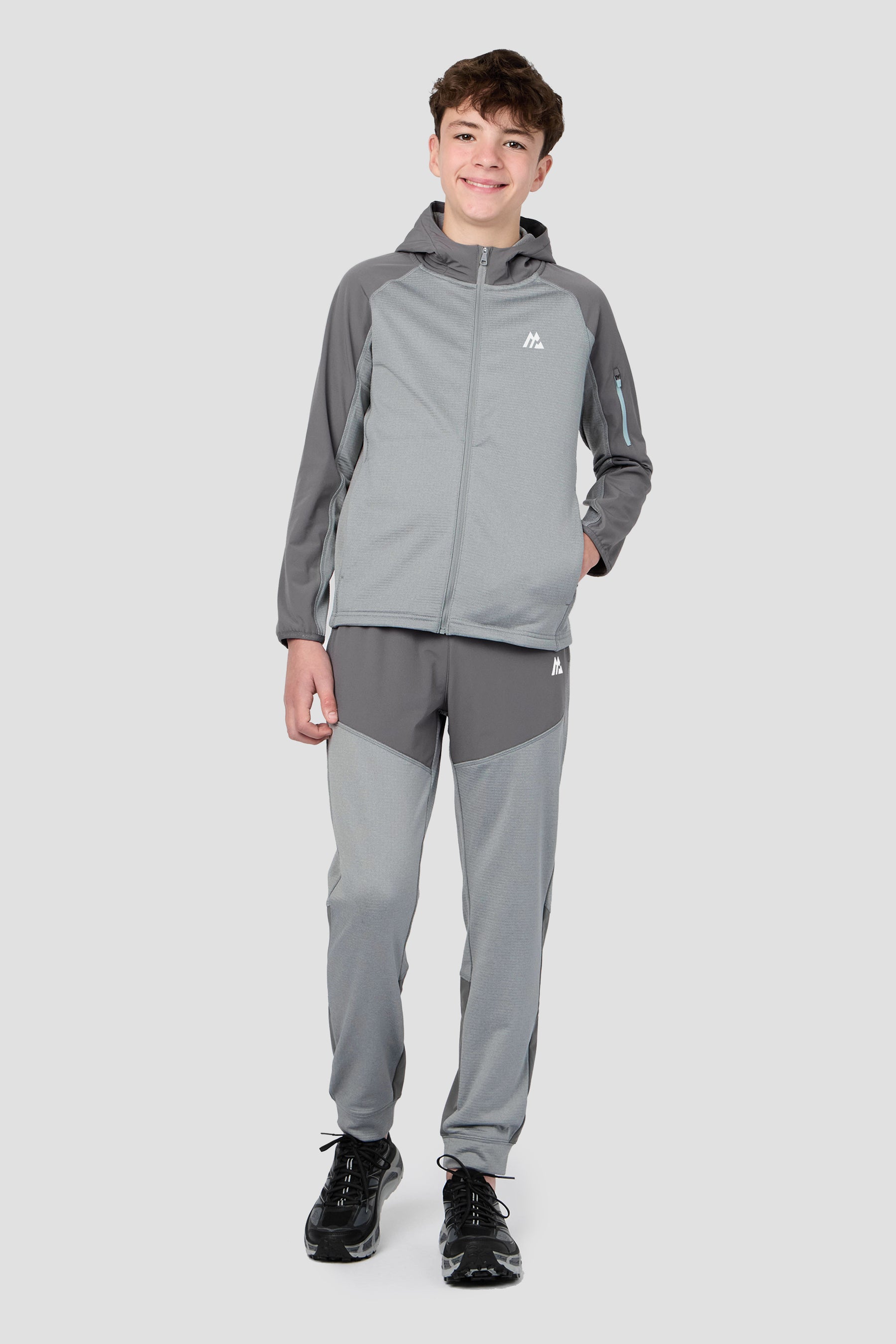 Boys Valen Hood - Platinum Grey Marl/Cement Grey