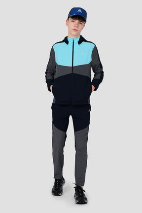 Boys Cerberus Jacket - Navy Void/Neon Sky/Slate Grey