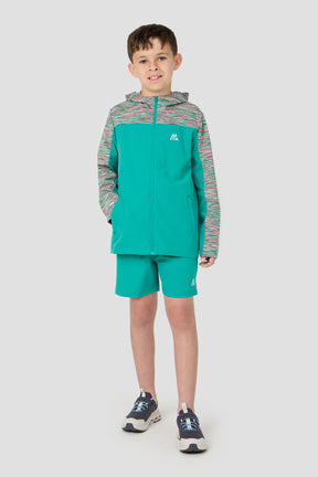 Boys Trail Windbreaker - Teal/Pink/White
