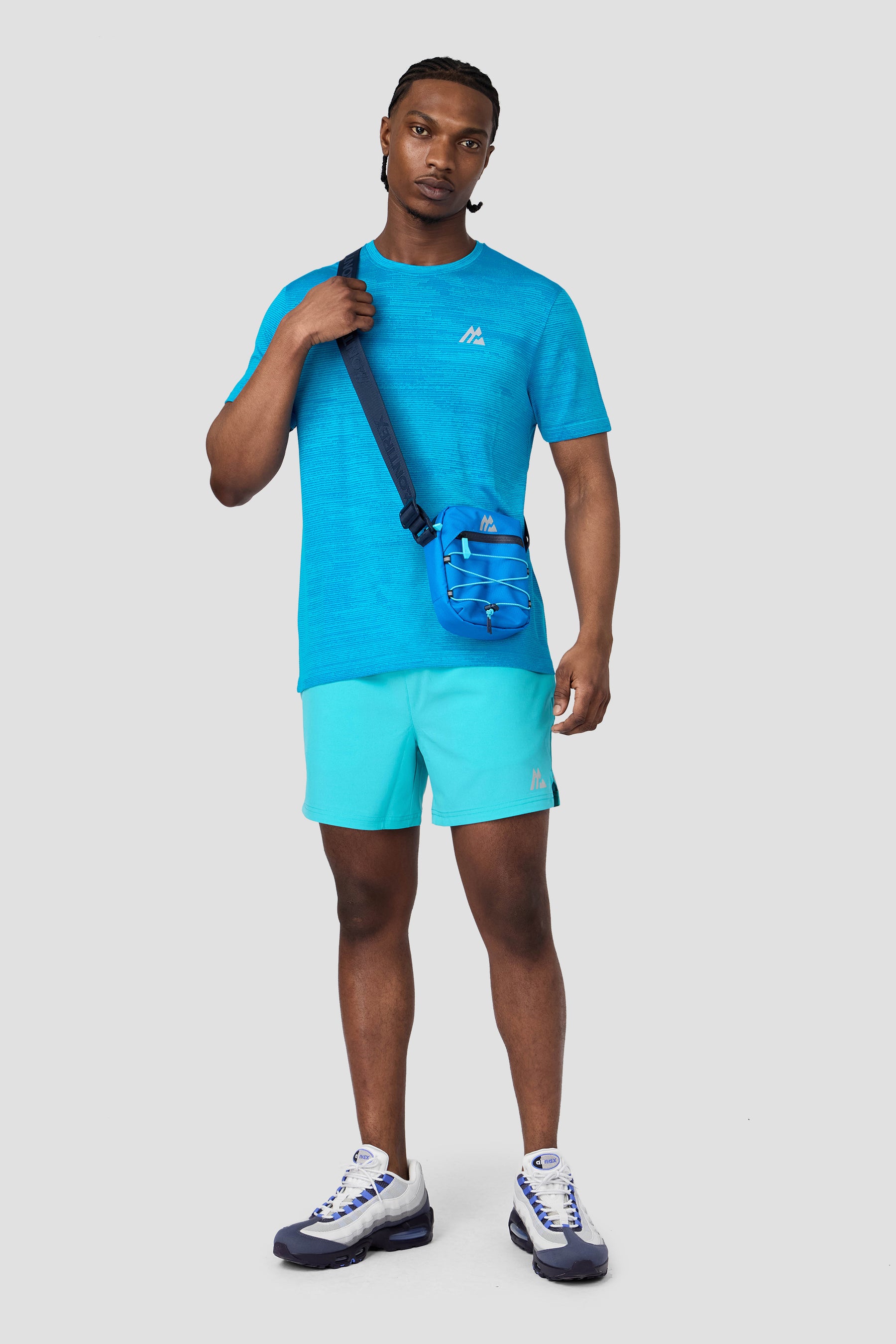 Glitch Seamless T-Shirt - Vivid Aqua/Neon Blue
